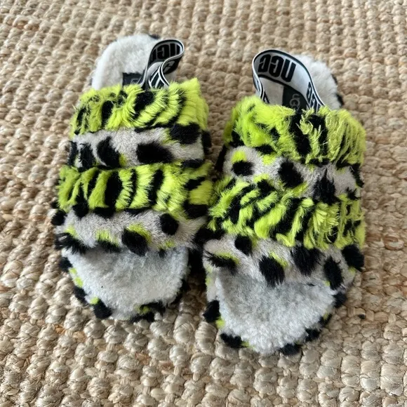 UGG Fluff Yeah Animalia Slipper Shoes Size 8