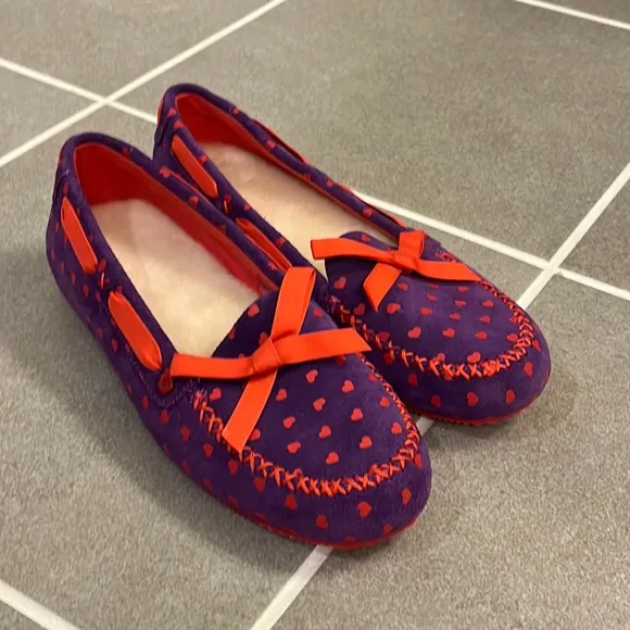 Ugg I heart love uggs slippers shoes Purple Hearts new women’s