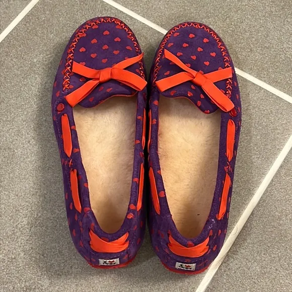 Ugg I heart love uggs slippers shoes Purple Hearts new women’s