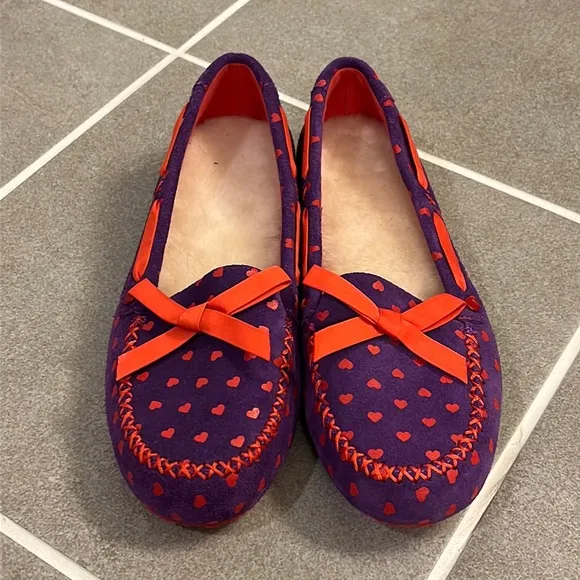 Ugg I heart love uggs slippers shoes Purple Hearts new women’s