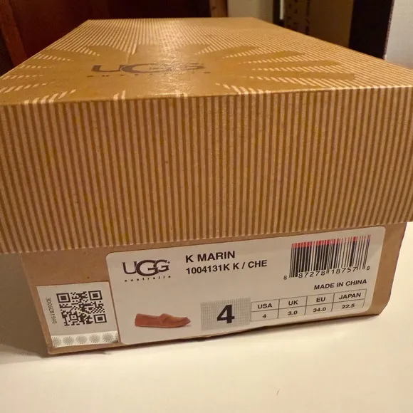 Ugg K Marin Moccasin Shoes Chestnut Size 4 Youth (Women’s 6) New in Box