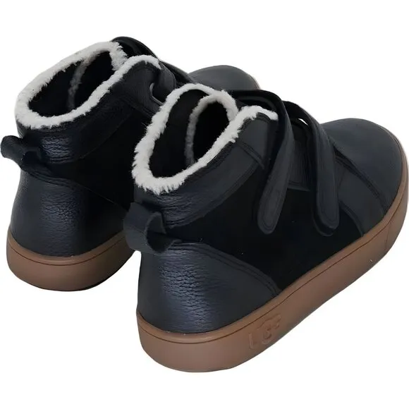Ugg Kids Rennon Leather Boots Black Size 3 - Fast Shipping