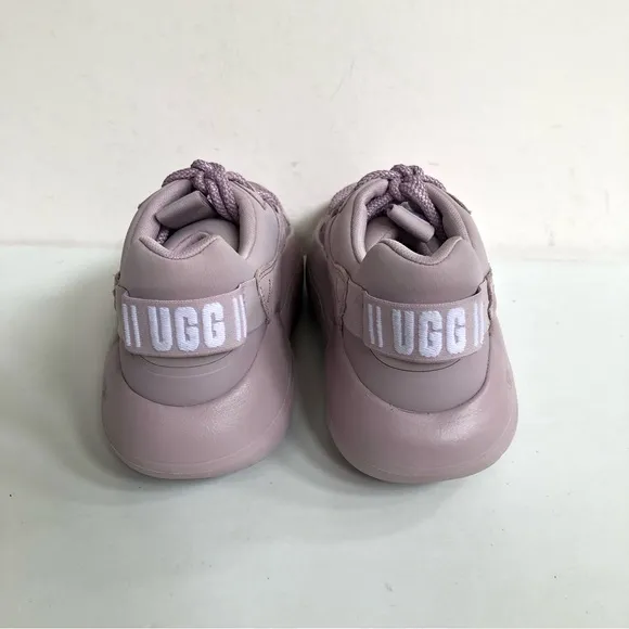 UGG LA CLOUD LACE ROSE GRAY GREY SUEDE CANVAS SNEAKER SHOES US 9.5