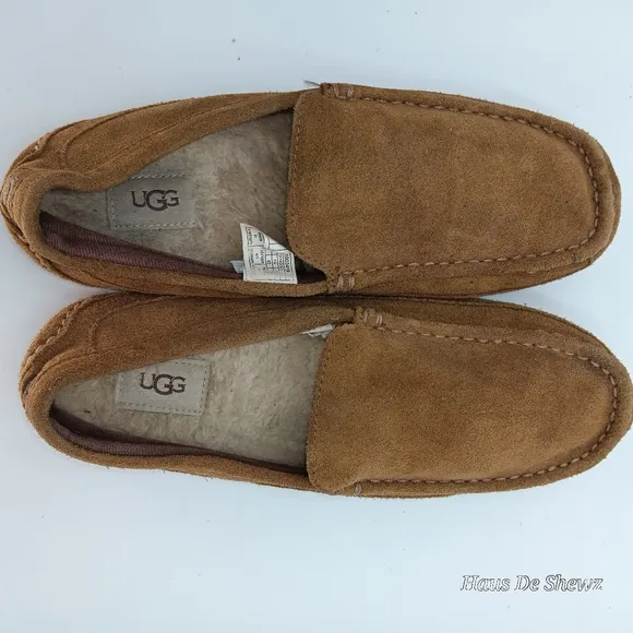 UGG Mens Ascot Slippers Suede Brown 10