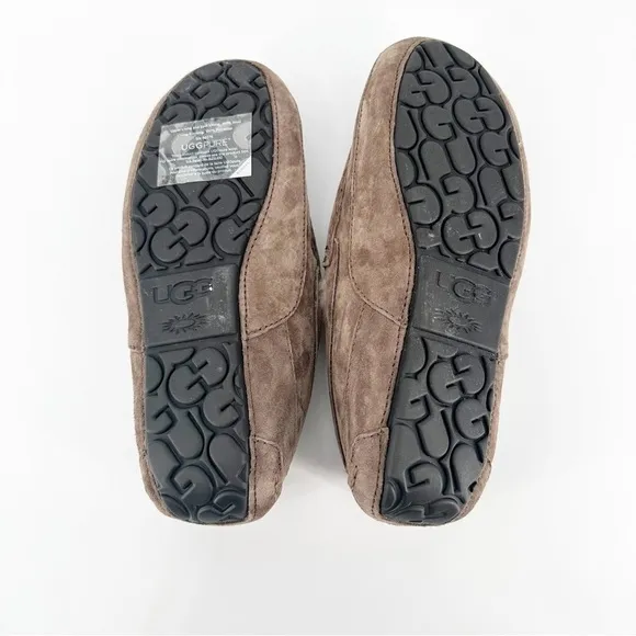UGG Mens Australia 5775 Ascot Chestnut Brown Suede Sheepskin Slippers Shoes