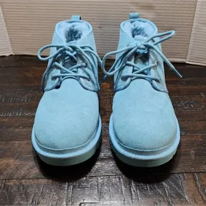 Ugg Nemuel light aqua blue suede leather sherpa boots Booties men's size 11