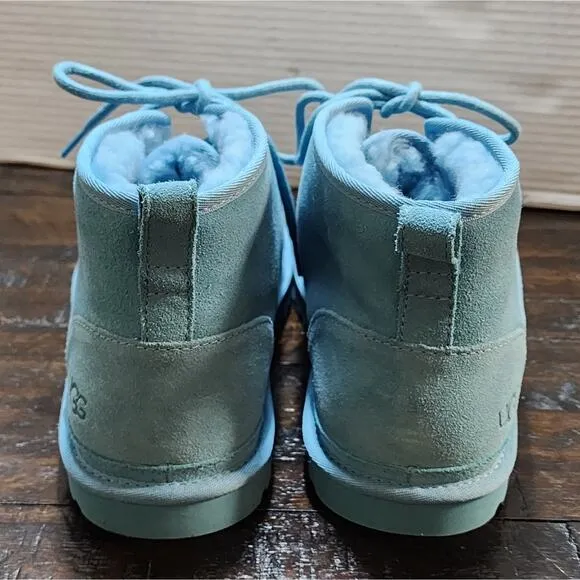 Ugg Nemuel light aqua blue suede leather sherpa boots Booties men's size 11