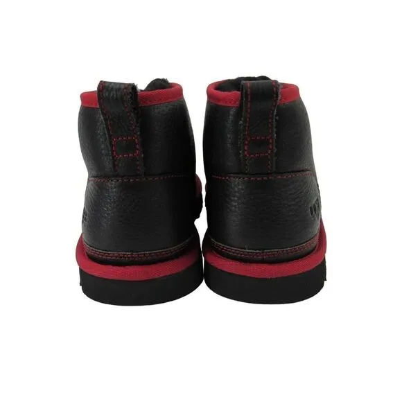 UGG Neumel Leather Men's Chukka Boots in Black &amp; Red SZ 10