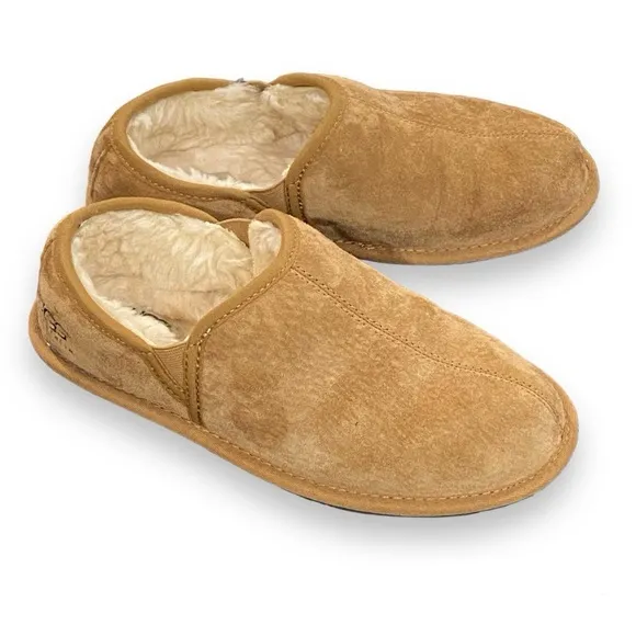 UGG Scuff Romeo II Chestnut Suede/Sheepskin Shoes Slippers Mens 8 Women 9