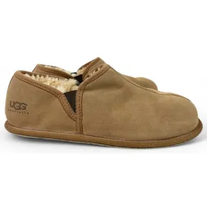 UGG Scuff Romeo Slippers Mens 10 Beige Tan Suede Sheepskin Lined Shoes Clogs