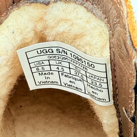 Ugg Sheepskin Lining Leather Boots, Size 6.5, GUC