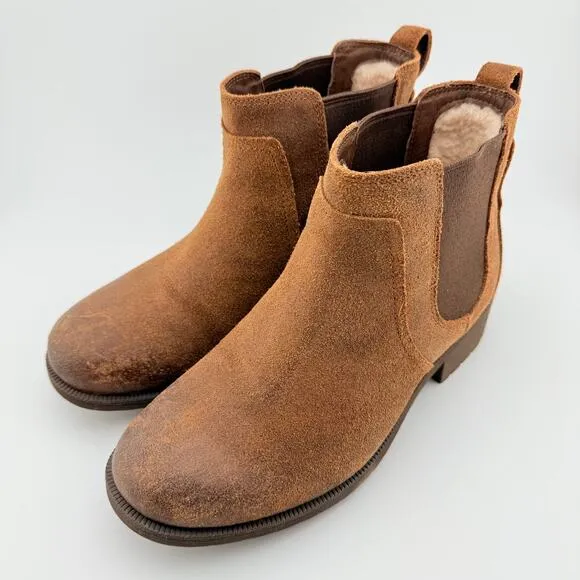 Ugg Sheepskin Lining Leather Boots, Size 6.5, GUC