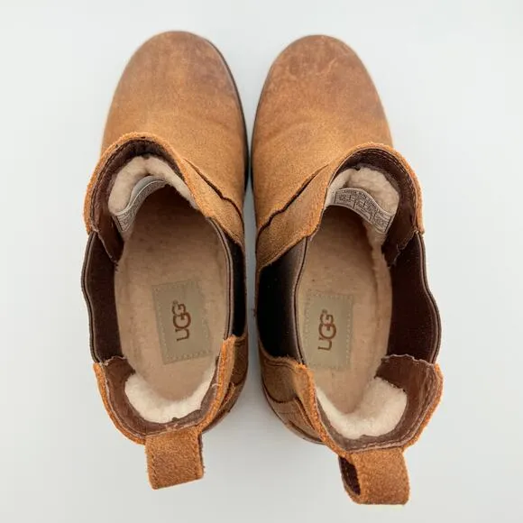 Ugg Sheepskin Lining Leather Boots, Size 6.5, GUC