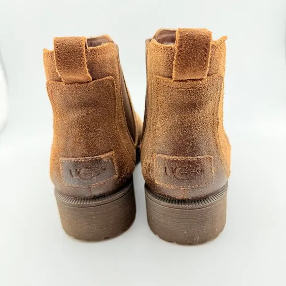 Ugg Sheepskin Lining Leather Boots, Size 6.5, GUC