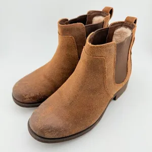 Ugg Sheepskin Lining Leather Boots, Size 6.5, GUC
