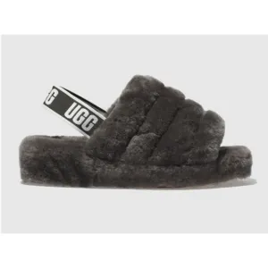UGG Soft Fluff Yeah Slide Slippers Women's Shoes Sandal Charcoal Gray Size 9