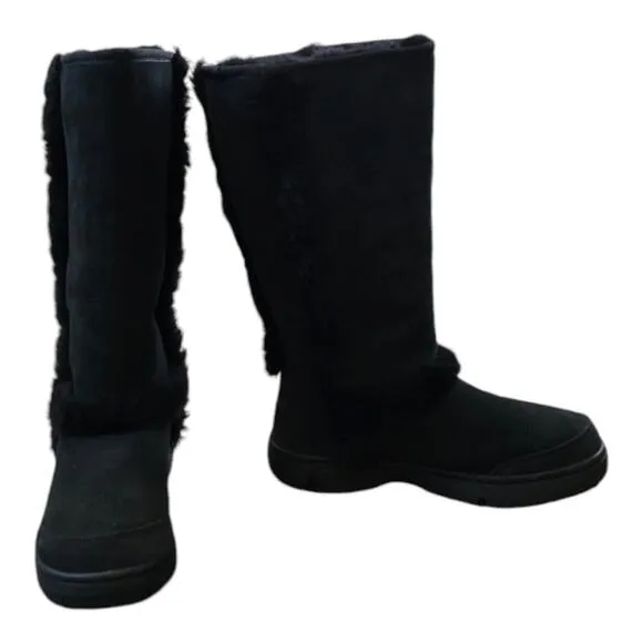 UGG Sundance II Revival Black SHEARLING Boots Women's Size 7 New