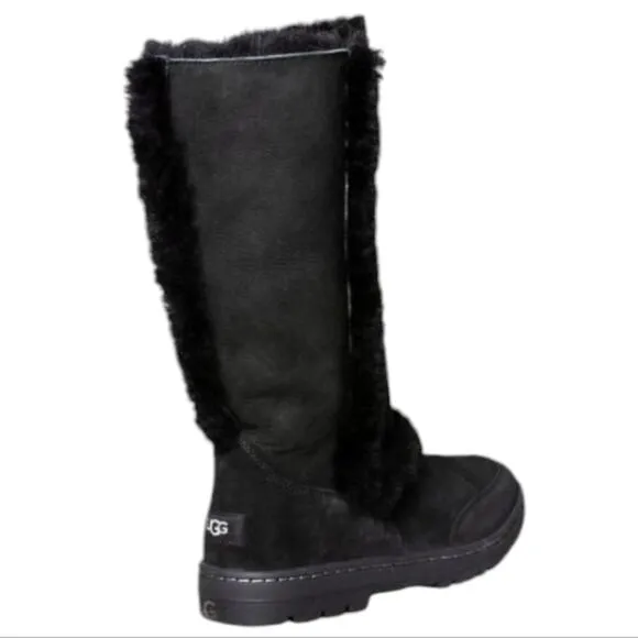 UGG Sundance II Revival Black SHEARLING Boots Women's Size 7 New