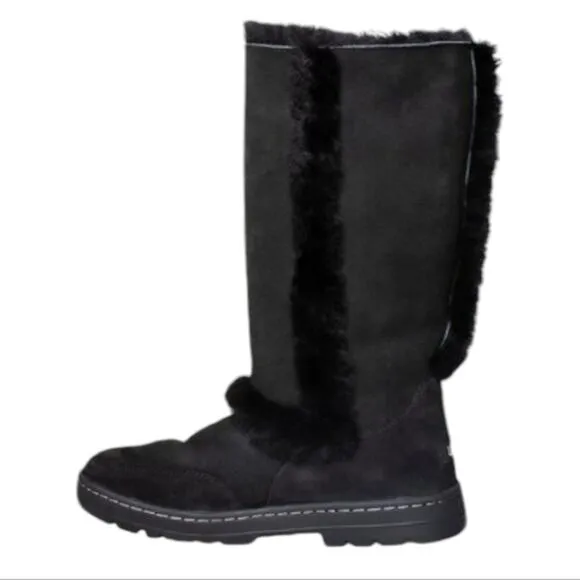 UGG Sundance II Revival Black SHEARLING Boots Women's Size 7 New