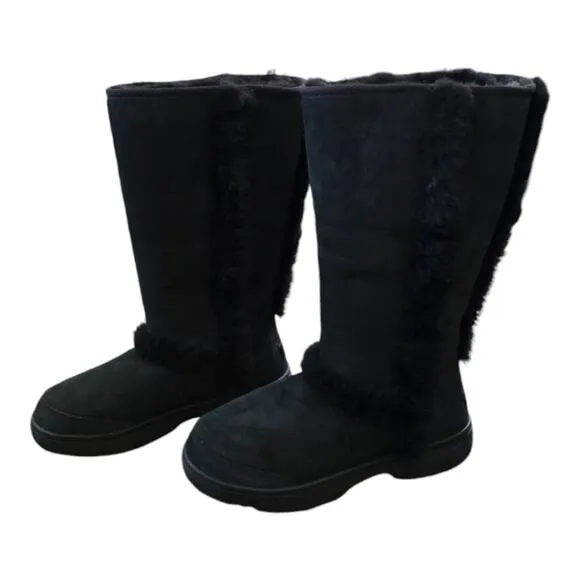UGG Sundance II Revival Black SHEARLING Boots Women's Size 7 New