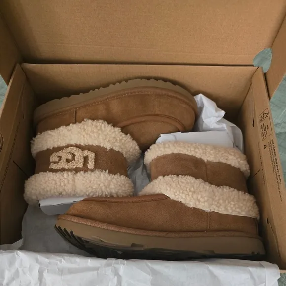 UGG Tan Suede Boots with Plush Lining