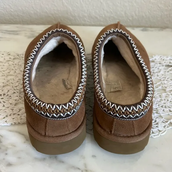 Ugg Tasman Chestnut Brown Suede Slippers Shoes 10