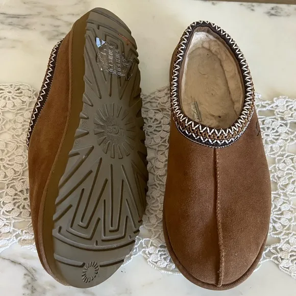 Ugg Tasman Chestnut Brown Suede Slippers Shoes 10
