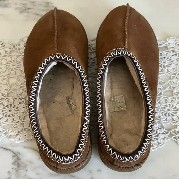 Ugg Tasman Chestnut Brown Suede Slippers Shoes 10