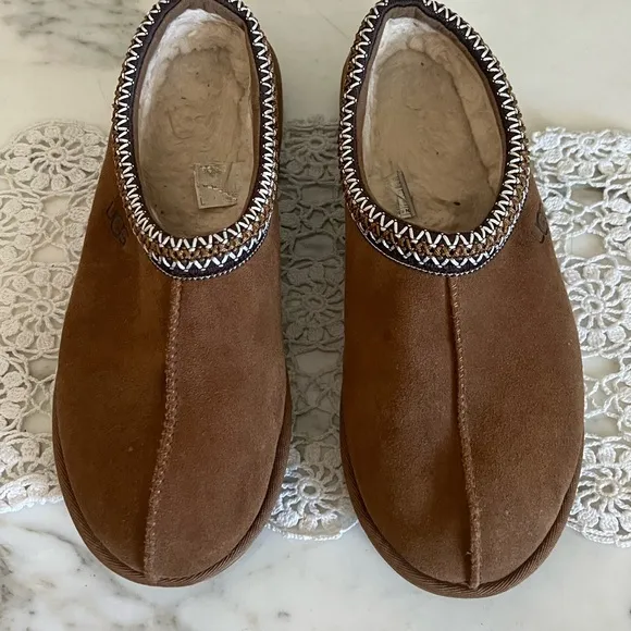 Ugg Tasman Chestnut Brown Suede Slippers Shoes 10