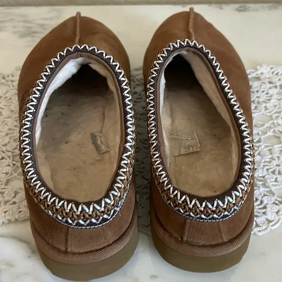 Ugg Tasman Chestnut Brown Suede Slippers Shoes 10