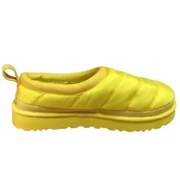 UGG Tasman LTA Womens 7 Puffer Slip On Slippers Shoes Yellow Thinsulate Wool NEW