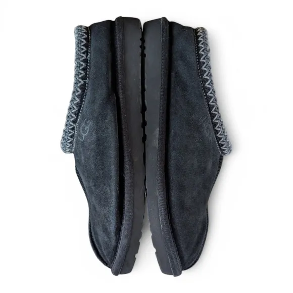 UGG Tasman Men's Black Suede Slippers Sz 10 Comfy Shearling Slip On Shoes