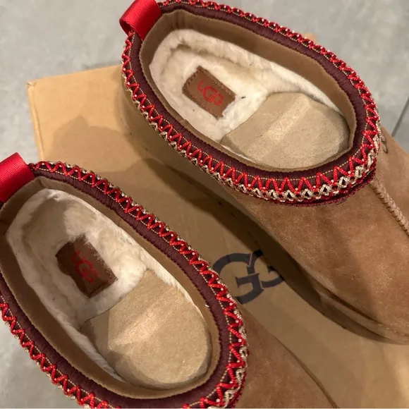 UGG Tazz Chestnut Platform womens shoes 1122553 Slippers Suede W 8