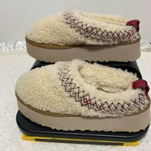 UGG TAZZ UGG BRAID SHEEPSKIN PLATFORM SLIPPERS SHOES, WOMENS Size 6