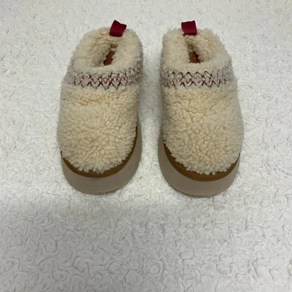 UGG TAZZ UGG BRAID SHEEPSKIN PLATFORM SLIPPERS SHOES, WOMENS Size 6