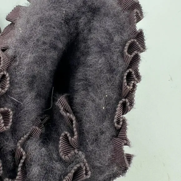 UGG Toddler Girl Bailey Bow II Ruffles Boots Gray Suede &amp; Sheepskin Size 7