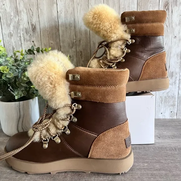 UGG Viki Waterproof Leather Boots Size 6