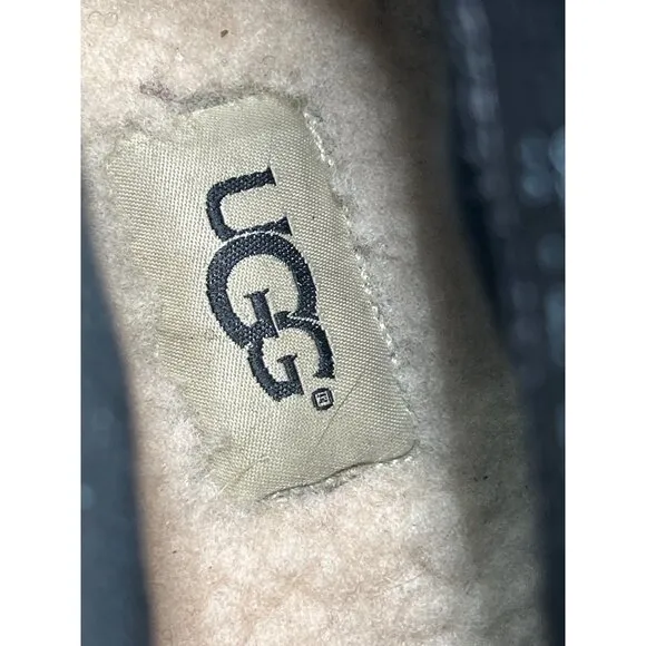 UGG Womens Black Suede Ankle Boots Size 7.5 Buckle Harness