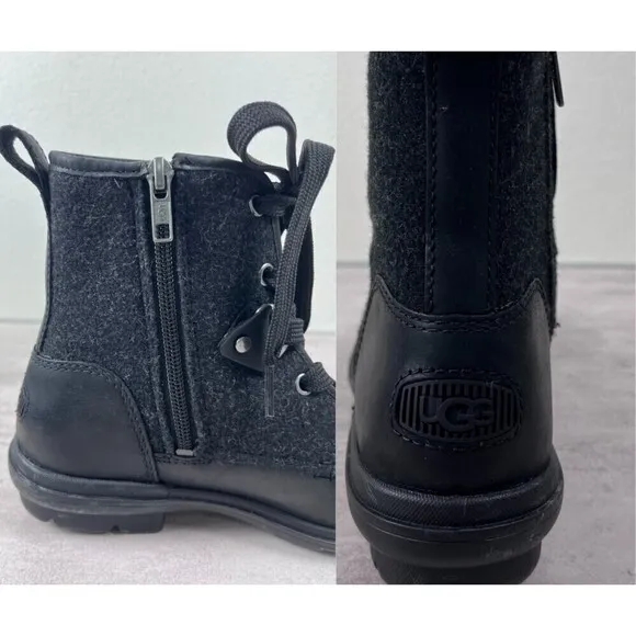 UGG Women's Size 6 Black Hapsburg Mix Media Lace Up Waterproof Hiker NEW Boots