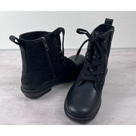 UGG Women's Size 6 Black Hapsburg Mix Media Lace Up Waterproof Hiker NEW Boots