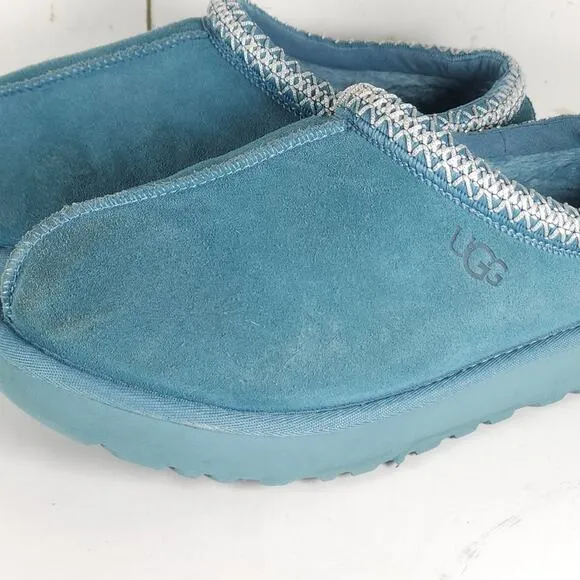 Ugg Women's Tasman US 9 Deep Ice Suede Sheepskin Lined Slip On Slippers Shoes