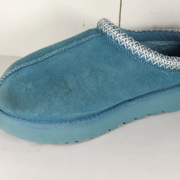 Ugg Women's Tasman US 9 Deep Ice Suede Sheepskin Lined Slip On Slippers Shoes