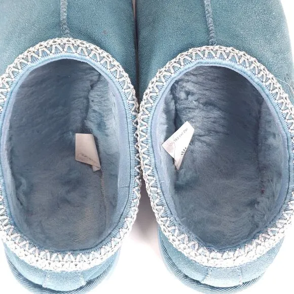 Ugg Women's Tasman US 9 Deep Ice Suede Sheepskin Lined Slip On Slippers Shoes
