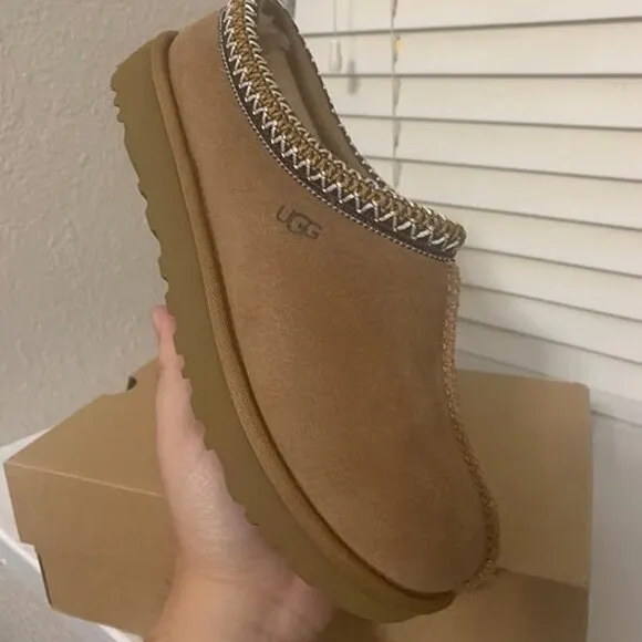 UGG Womens Tazz Mule Slippers Platform Chestnut Color Size US 8