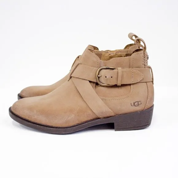 UGG Wylma Tan Brown Suede Booties Ankle Boots Women's 9.5