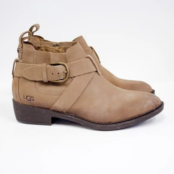 UGG Wylma Tan Brown Suede Booties Ankle Boots Women's 9.5
