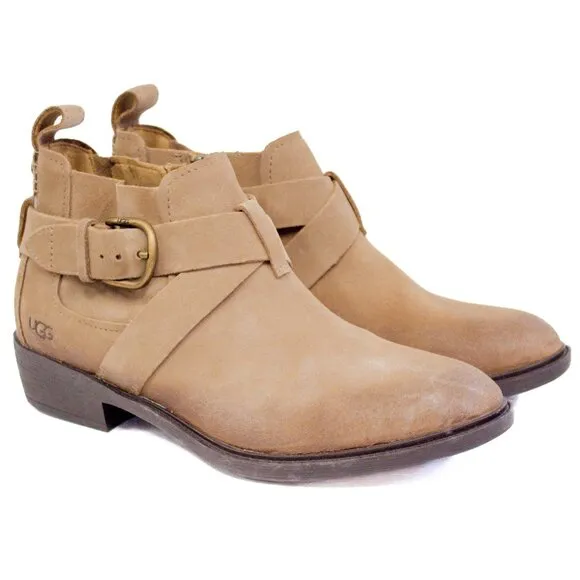 UGG Wylma Tan Brown Suede Booties Ankle Boots Women's 9.5