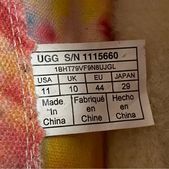 UGG X Ovadia Mens Tasman Slippers Loafer Size 11 Tie Dye Limited Edition Lined