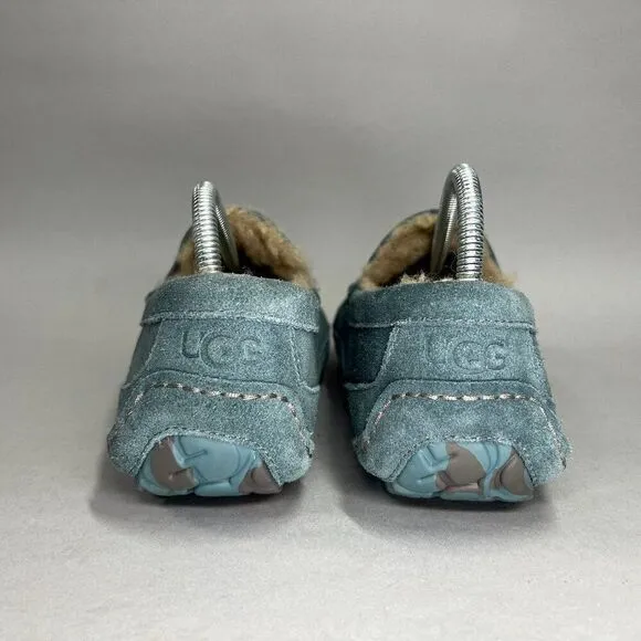 UGG Men's Size 8 Ascot Blue Suede Wool Lined Slippers