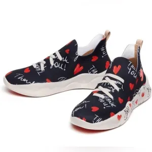UIN Women's Sneakers Lightweight Walking Comfy Shoes (Mijas-hearts of Gratitude)